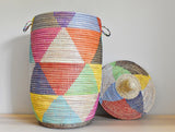Handmade Tall Laundry Basket with Lid | Woven Storage Hamper