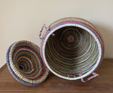 Handmade Laundry Hamper with Lid – Woven Storage Basket, 25" H × 14" Diameter