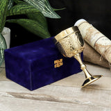 Handmade Engraved Brass Chalice Goblet | Gothic Medieval Wine Goblet