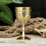 Handmade Engraved Brass Chalice Goblet | Gothic Medieval Wine Goblet