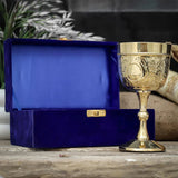 Handmade Engraved Brass Chalice Goblet | Gothic Medieval Wine Goblet